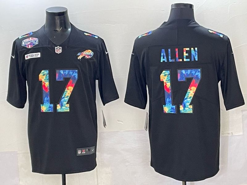 Men Buffalo Bills #17 Allen rainbow Nike 2025 Limited NFL Jersey 005